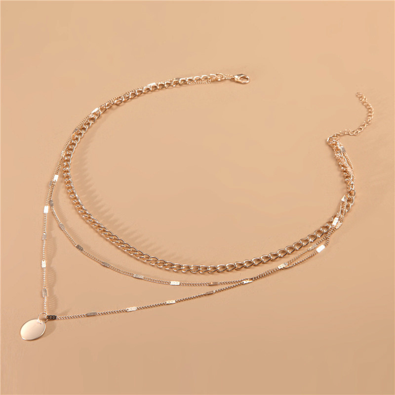 Collarbone Chain Short Necklace Pendant Sweater Chain Men'S Feminine Crystal Small Polka Dot Multi-Layer Necklace