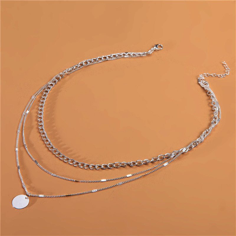Collarbone Chain Short Necklace Pendant Sweater Chain Men'S Feminine Crystal Small Polka Dot Multi-Layer Necklace