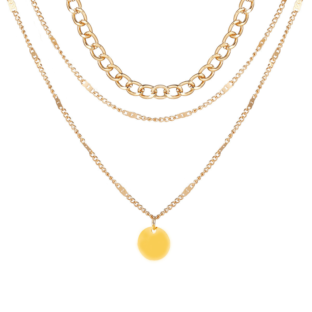 Collarbone Chain Short Necklace Pendant Sweater Chain Men'S Feminine Crystal Small Polka Dot Multi-Layer Necklace
