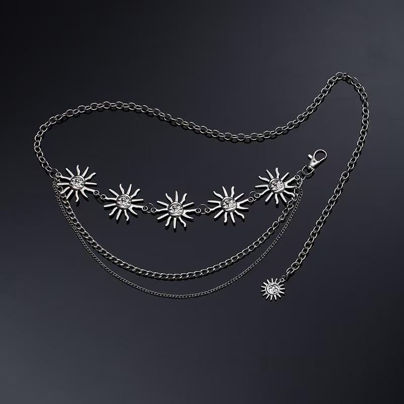 Atmospheric Metal Sunflower Waist Chain Women'S Adjustable Dress Waist Accessories Multi-Layer Premium Chain Waist Accessories