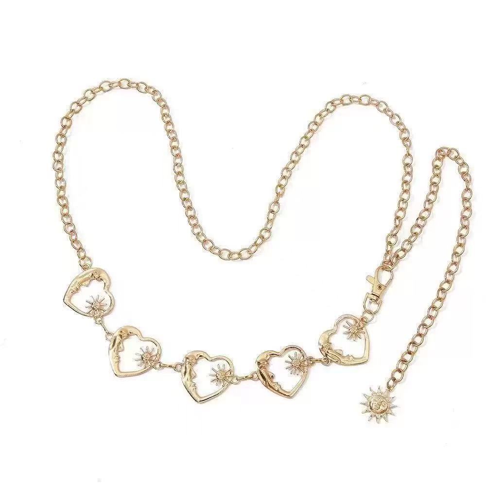 Atmospheric Metal Sunflower Waist Chain Women'S Adjustable Dress Waist Accessories Multi-Layer Premium Chain Waist Accessories