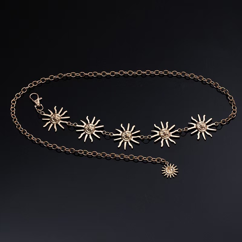 Atmospheric Metal Sunflower Waist Chain Women'S Adjustable Dress Waist Accessories Multi-Layer Premium Chain Waist Accessories