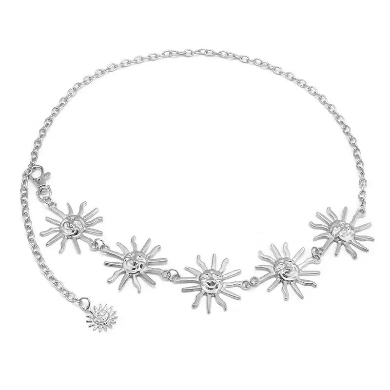 Atmospheric Metal Sunflower Waist Chain Women'S Adjustable Dress Waist Accessories Multi-Layer Premium Chain Waist Accessories