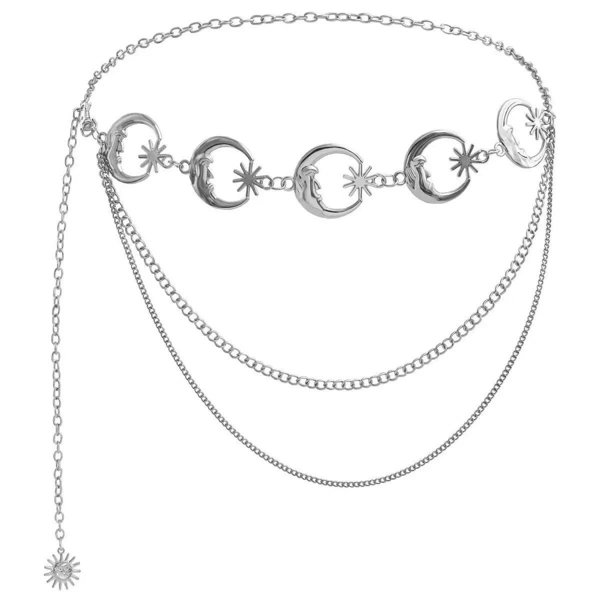 Atmospheric Metal Sunflower Waist Chain Women'S Adjustable Dress Waist Accessories Multi-Layer Premium Chain Waist Accessories