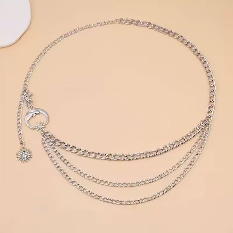 Atmospheric Metal Sunflower Waist Chain Women'S Adjustable Dress Waist Accessories Multi-Layer Premium Chain Waist Accessories