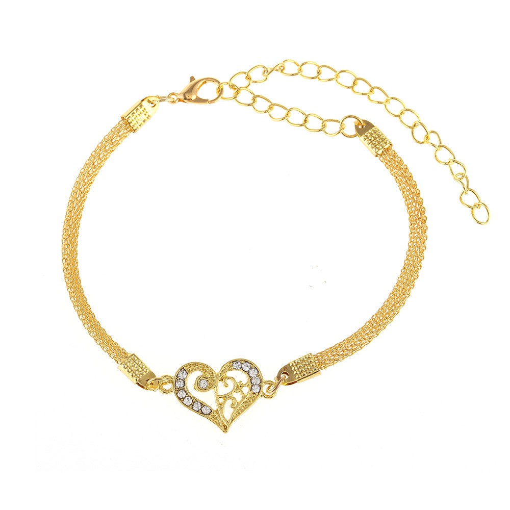 Personalized Creative Love Anklet Beach Jewelry Women'S Ins Simple Chain Diamond Foot Decoration Anklet