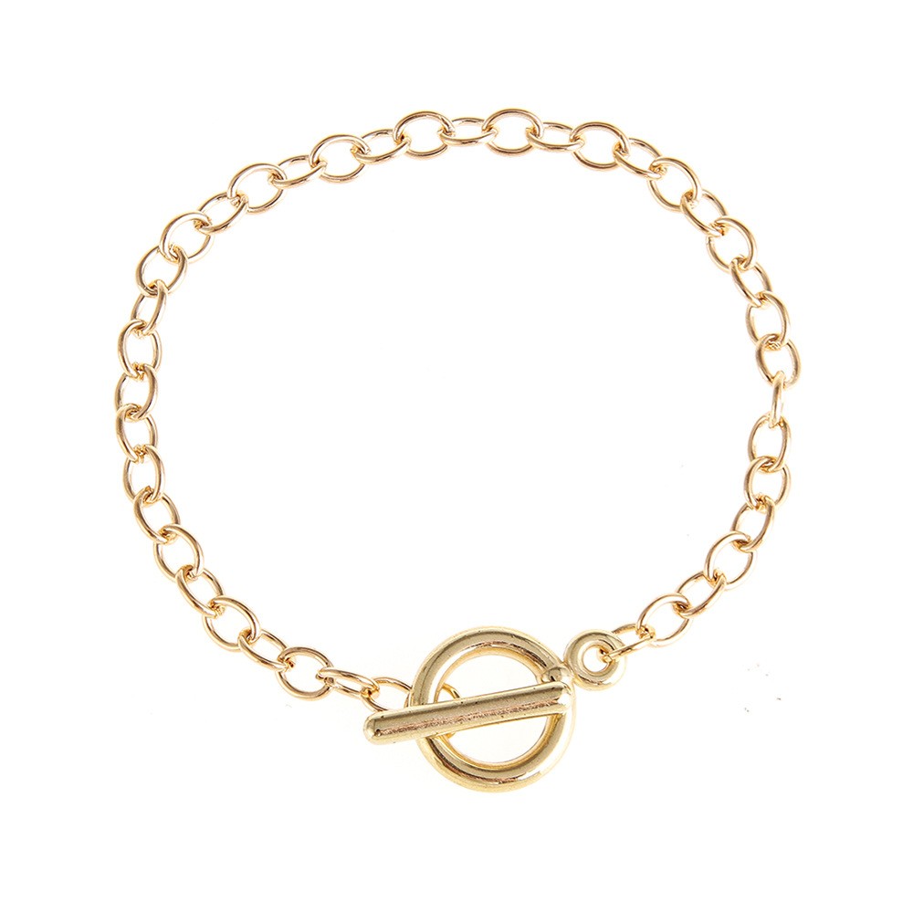 Fashion Geometric Ot Buckle Versatile Round Metal Bracelet Women'S, Personalized Couple Bracelet Jewelry