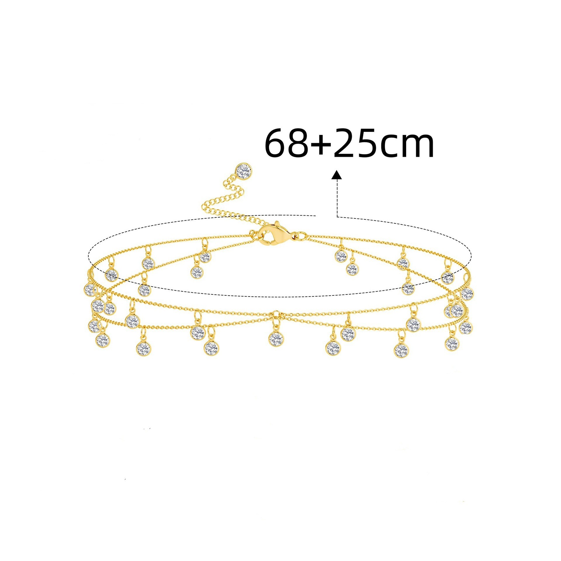 Rhinestone Fringed Waist Chain Women'S High-End Waist Chain Fringed Chain Design Crystal Body Chain
