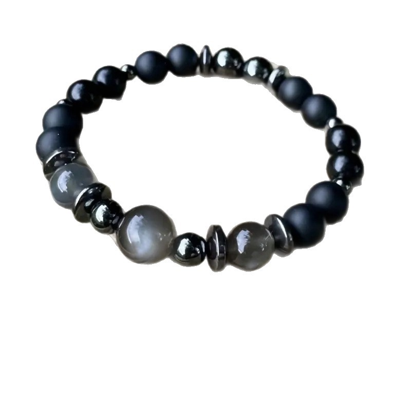 Multi-Element Bracelet, White Moonlight, Black Moonlight, Spiritual Growth Bracelet.