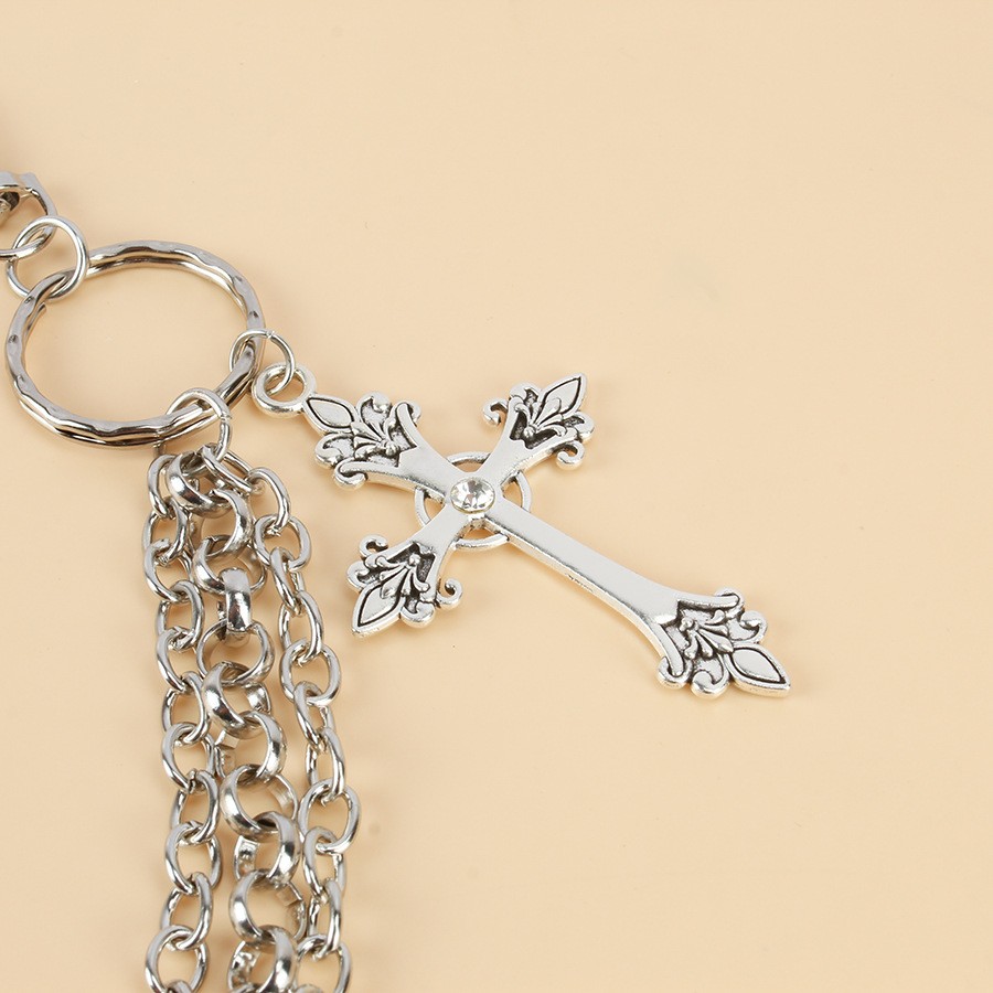 Personalized Street Metal Chain Cross Trouser Chain, Versatile Double-Layer Waist Chain, The Same For Men And Women