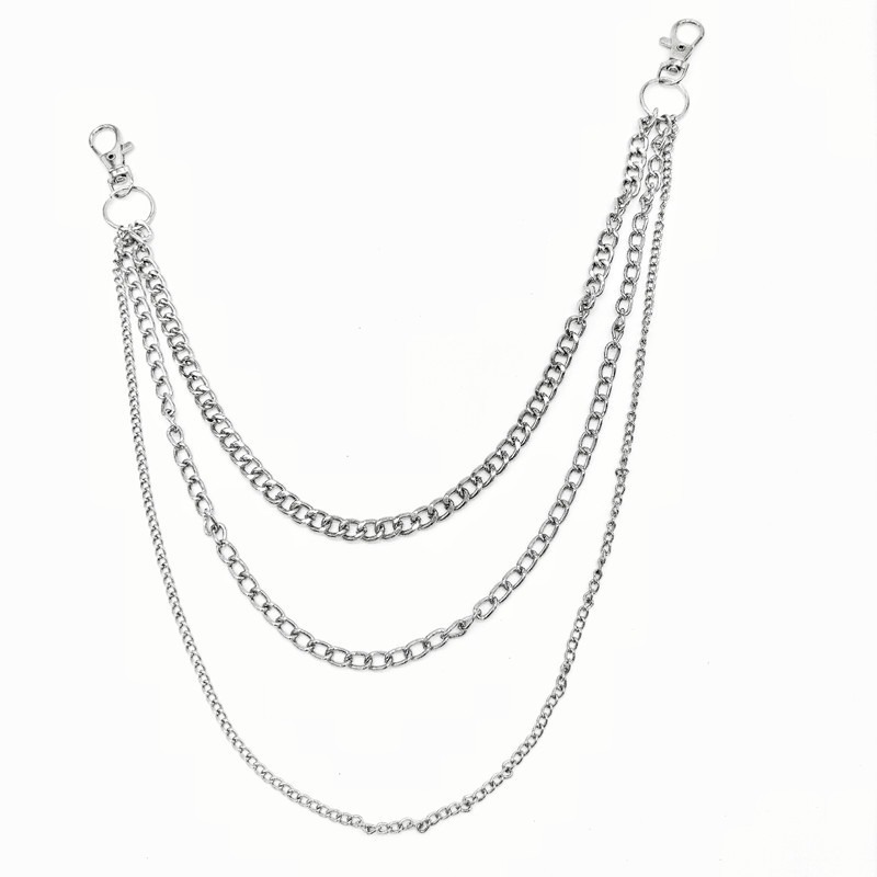 Hip-Hop Punk Pentagram Pendant Fringed Waist Chain, Street Popular Metal Chain Personalized Trouser Chain