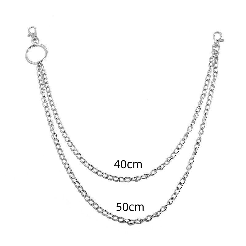 Hip-Hop Punk Pentagram Pendant Fringed Waist Chain, Street Popular Metal Chain Personalized Trouser Chain