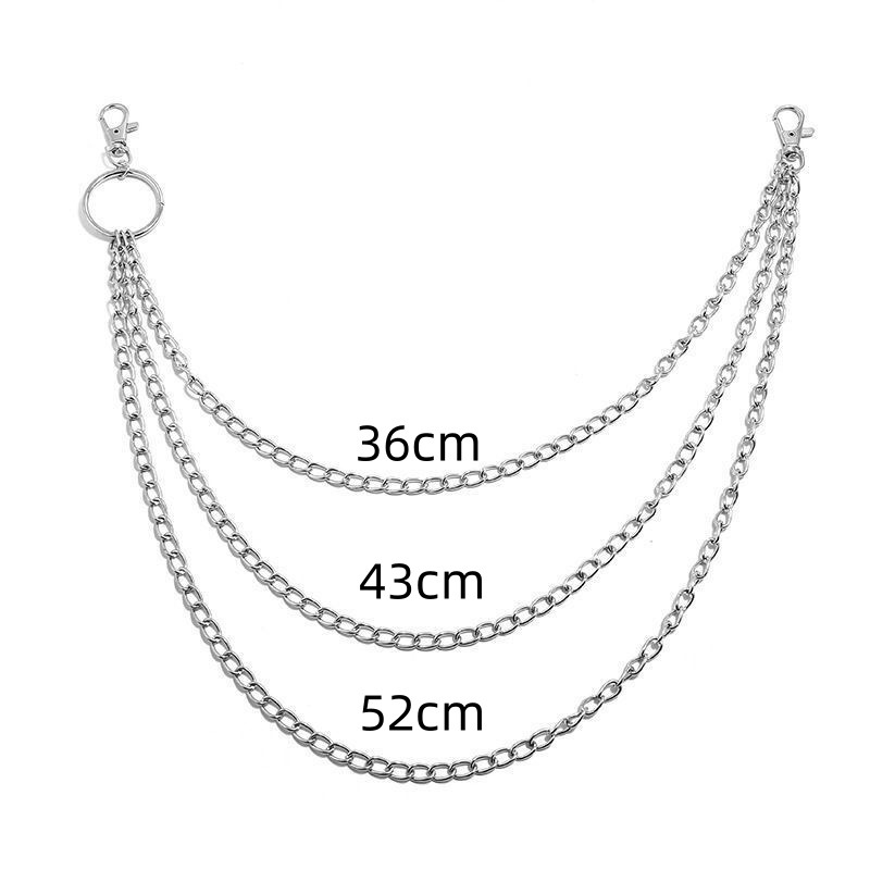 Hip-Hop Punk Pentagram Pendant Fringed Waist Chain, Street Popular Metal Chain Personalized Trouser Chain