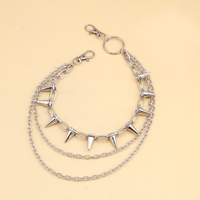 Belt Accessories Hip Hop Punk Metal Rivets Stage Performance Multi-Layer Waist Chains Dress Up Jeans