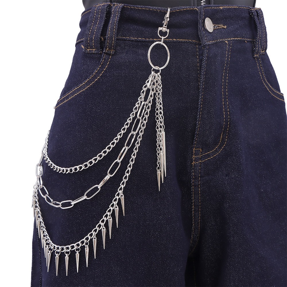 Belt Accessories Hip Hop Punk Metal Rivets Stage Performance Multi-Layer Waist Chains Dress Up Jeans