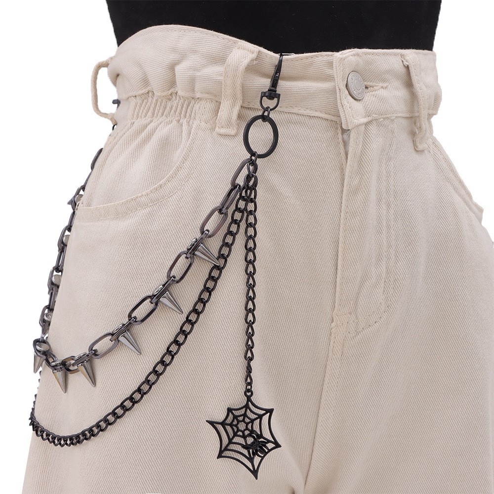 Belt Accessories Hip Hop Punk Metal Rivets Stage Performance Multi-Layer Waist Chains Dress Up Jeans