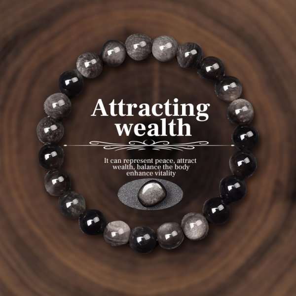 New Crystal Beaded Bracelet 8Mm Yellow Tiger Eye Stone Natural Stone Bracelet.