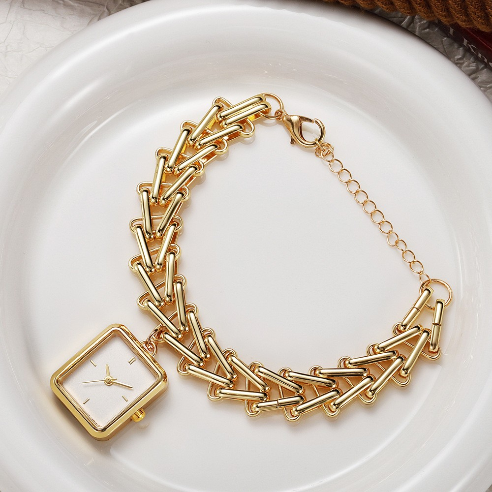 New Triangular Chain Wheat Ear Bracelet Watch Women'S Watch High-End Design Ins Wind Small Square Watch Women
