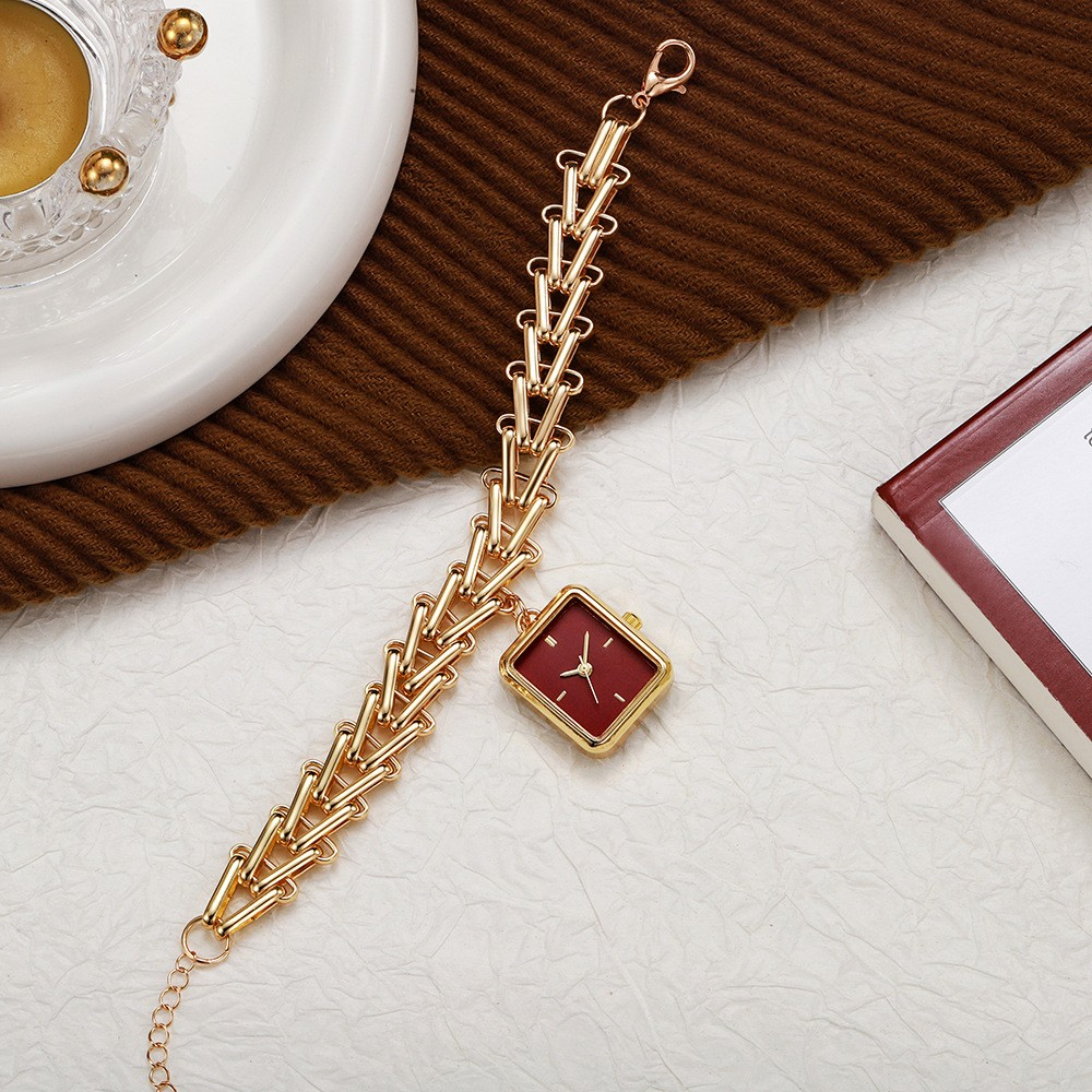 New Triangular Chain Wheat Ear Bracelet Watch Women'S Watch High-End Design Ins Wind Small Square Watch Women
