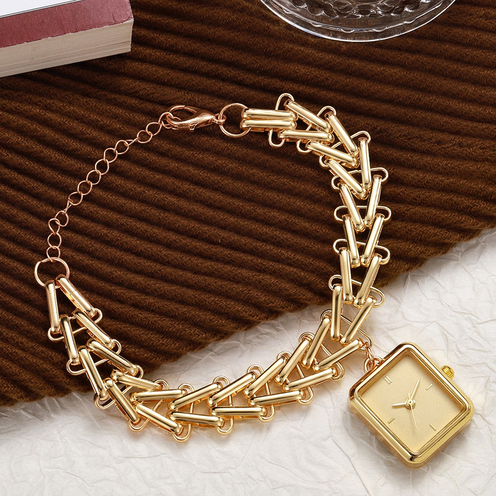 New Triangular Chain Wheat Ear Bracelet Watch Women'S Watch High-End Design Ins Wind Small Square Watch Women