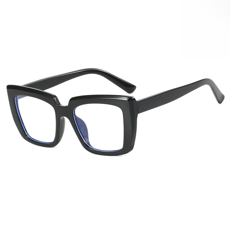 Square Large Frame Cat Eye Flat Mirror 2024 New Personalized Anti-Blue Light Glasses Frame Candy Rainbow Eye
