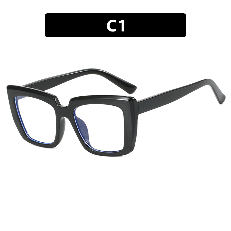 Square Large Frame Cat Eye Flat Mirror 2024 New Personalized Anti-Blue Light Glasses Frame Candy Rainbow Eye