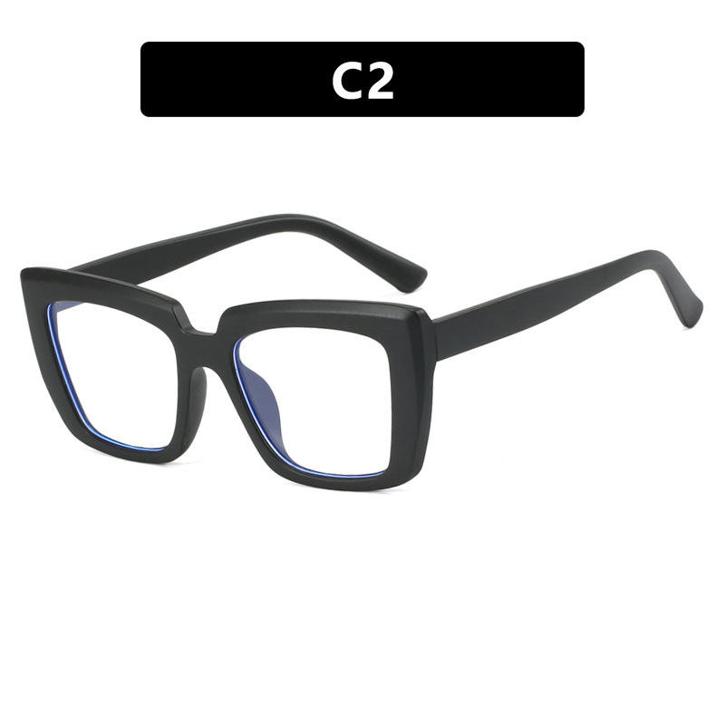 Square Large Frame Cat Eye Flat Mirror 2024 New Personalized Anti-Blue Light Glasses Frame Candy Rainbow Eye