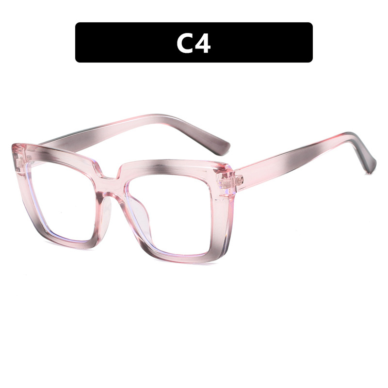 Square Large Frame Cat Eye Flat Mirror 2024 New Personalized Anti-Blue Light Glasses Frame Candy Rainbow Eye
