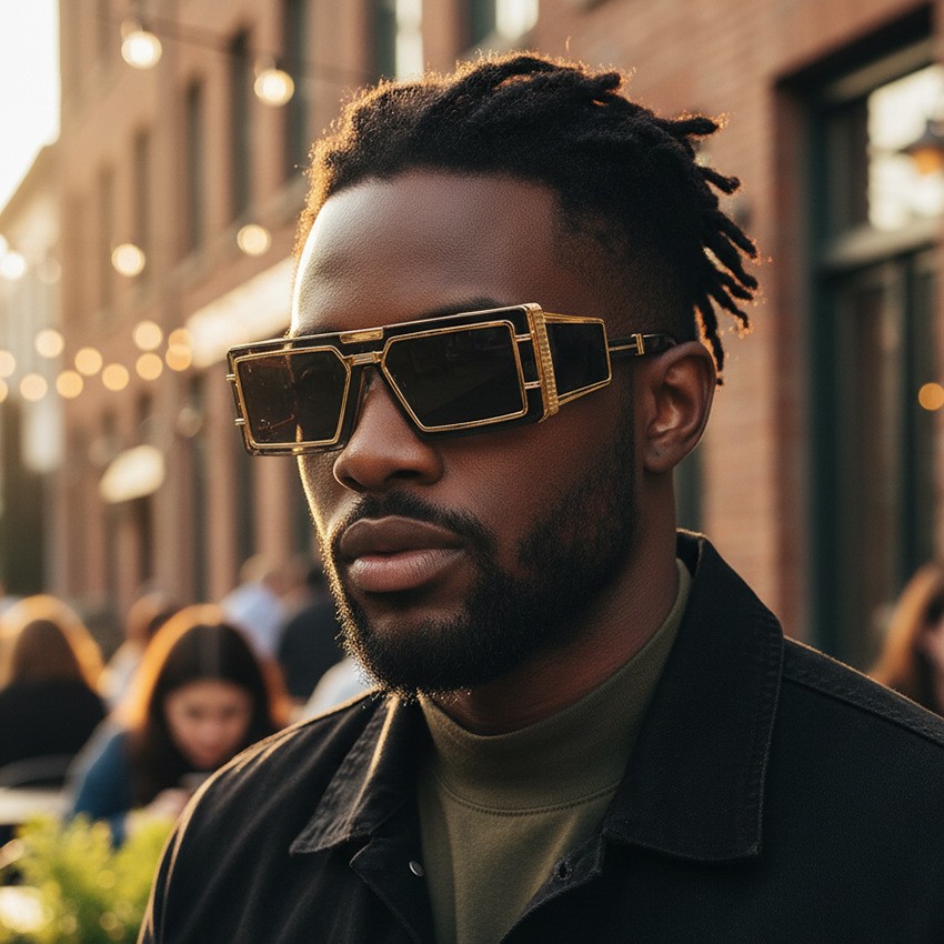 Fashion 2026 New Punk Style Sunglasses Metal Personality Cool Trend Sunglasses High-End Men'S Glasses