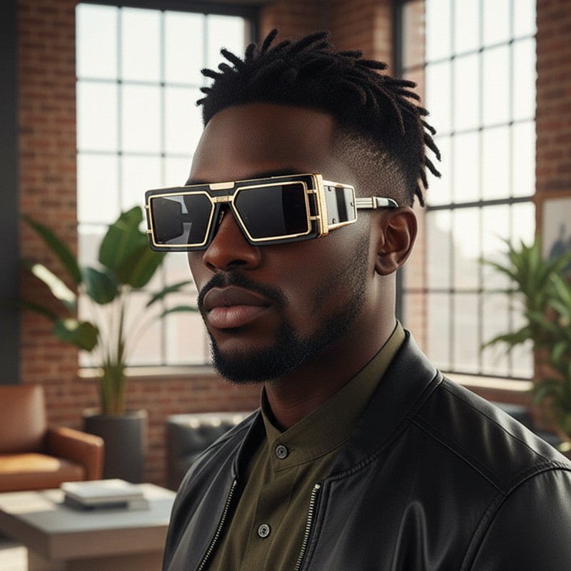 Fashion 2026 New Punk Style Sunglasses Metal Personality Cool Trend Sunglasses High-End Men'S Glasses