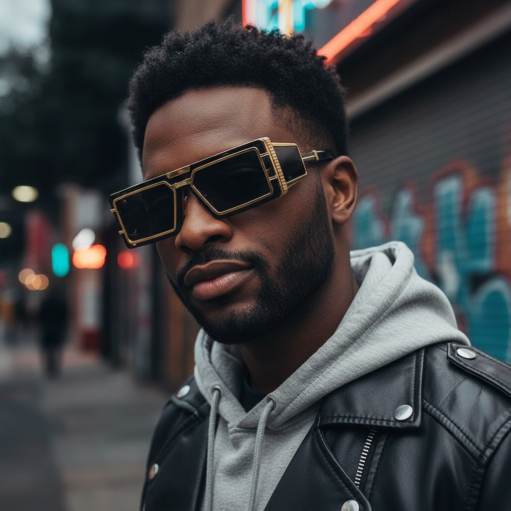 Fashion 2026 New Punk Style Sunglasses Metal Personality Cool Trend Sunglasses High-End Men'S Glasses