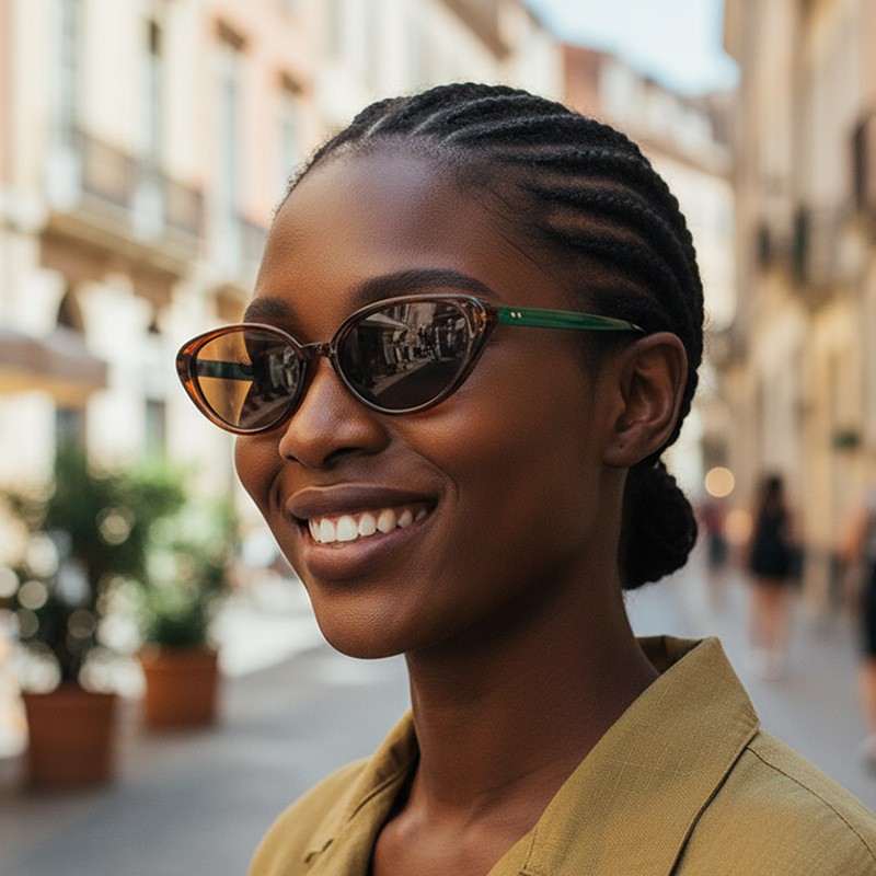 Fashion New Cat Eye Sunglasses Personalized Versatile Street Shot Internet Celebrity Same Frame Sunglasses Anti-Blue Flat Glasses