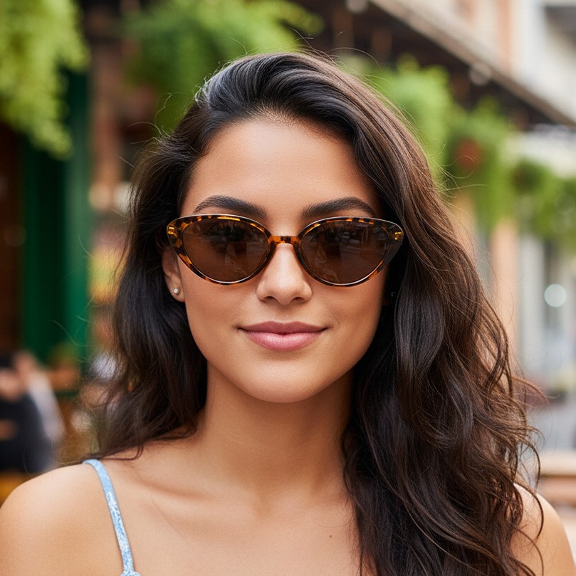 Fashion New Cat Eye Sunglasses Personalized Versatile Street Shot Internet Celebrity Same Frame Sunglasses Anti-Blue Flat Glasses