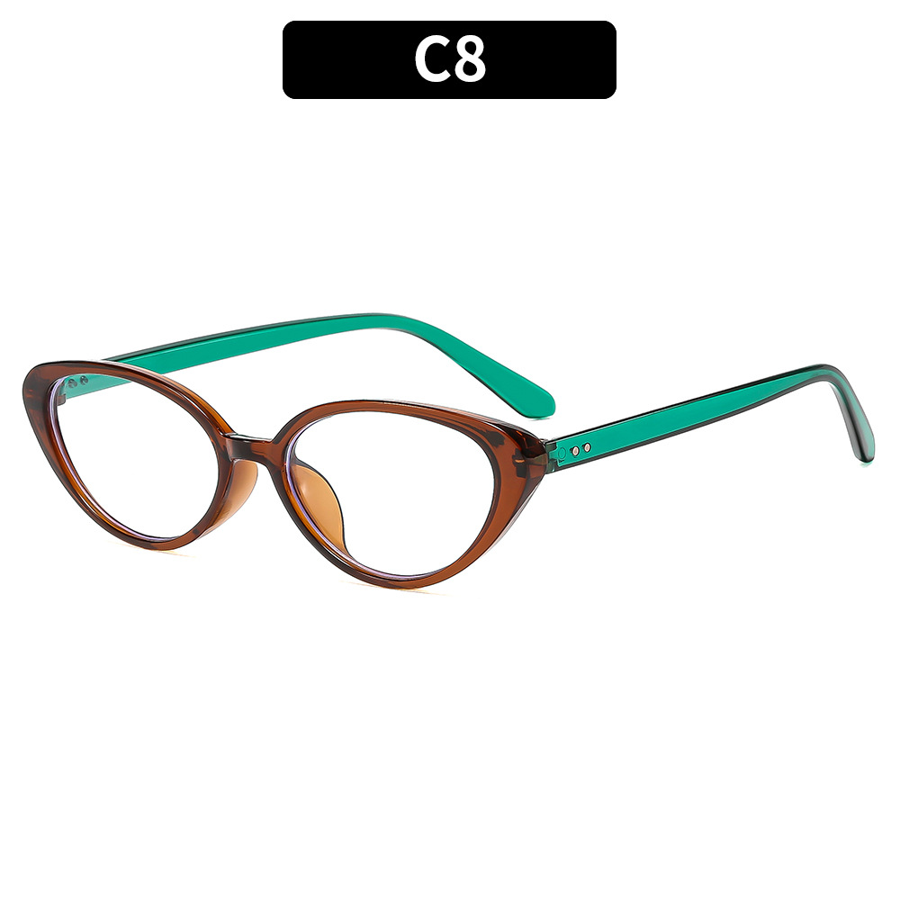 Fashion New Cat Eye Sunglasses Personalized Versatile Street Shot Internet Celebrity Same Frame Sunglasses Anti-Blue Flat Glasses