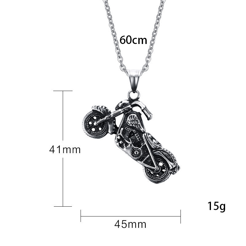 Punk Style Street Style Personality Fashion Domineering Locomotive Motorcycle Style Trend Cross Chain Necklace Men