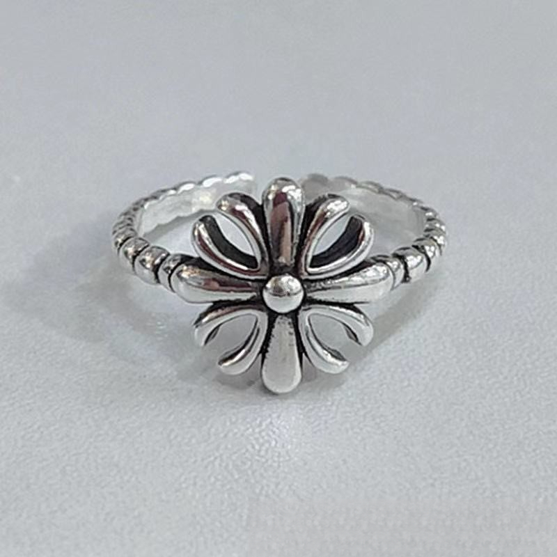 Wings Cross Graffiti Letters Open Ring Domineering Personality Men'S Ring