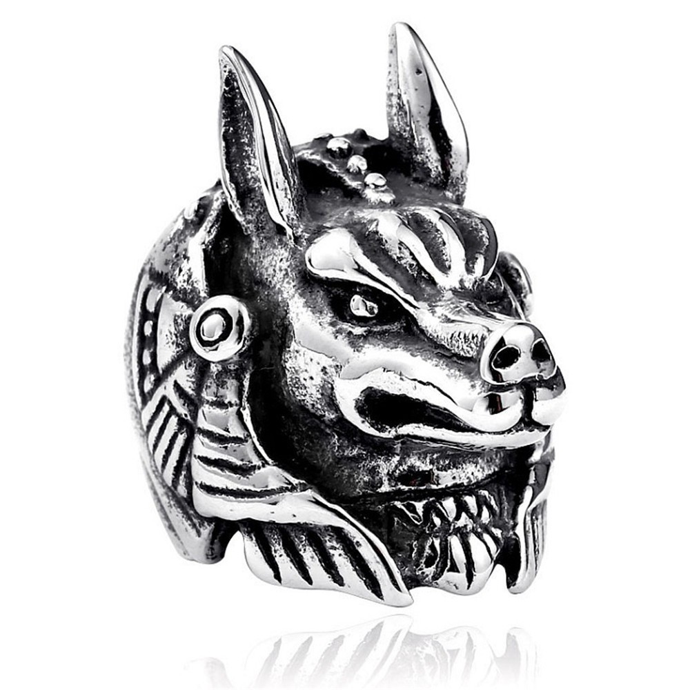 Vintage Punk Snake Ring Lizard Dog Pharaoh Open Ring Adjustable Cross Crown Lion Head Ring