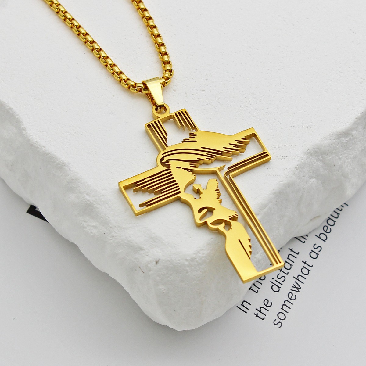 Stainless Steel Cross Necklace Hollow Flowers Various Prayer Gifts Gifts