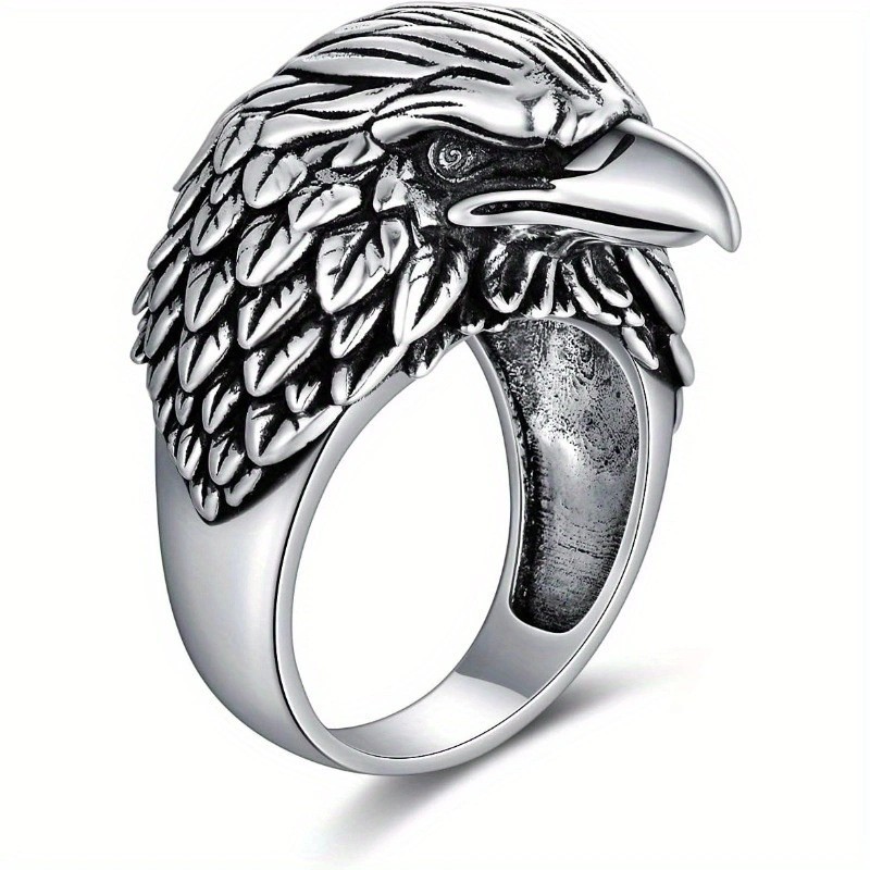 Retro Old Eagle Ring Male Trend Personality Anti-Thai Silver Fashion Domineering Eagle Open Ring