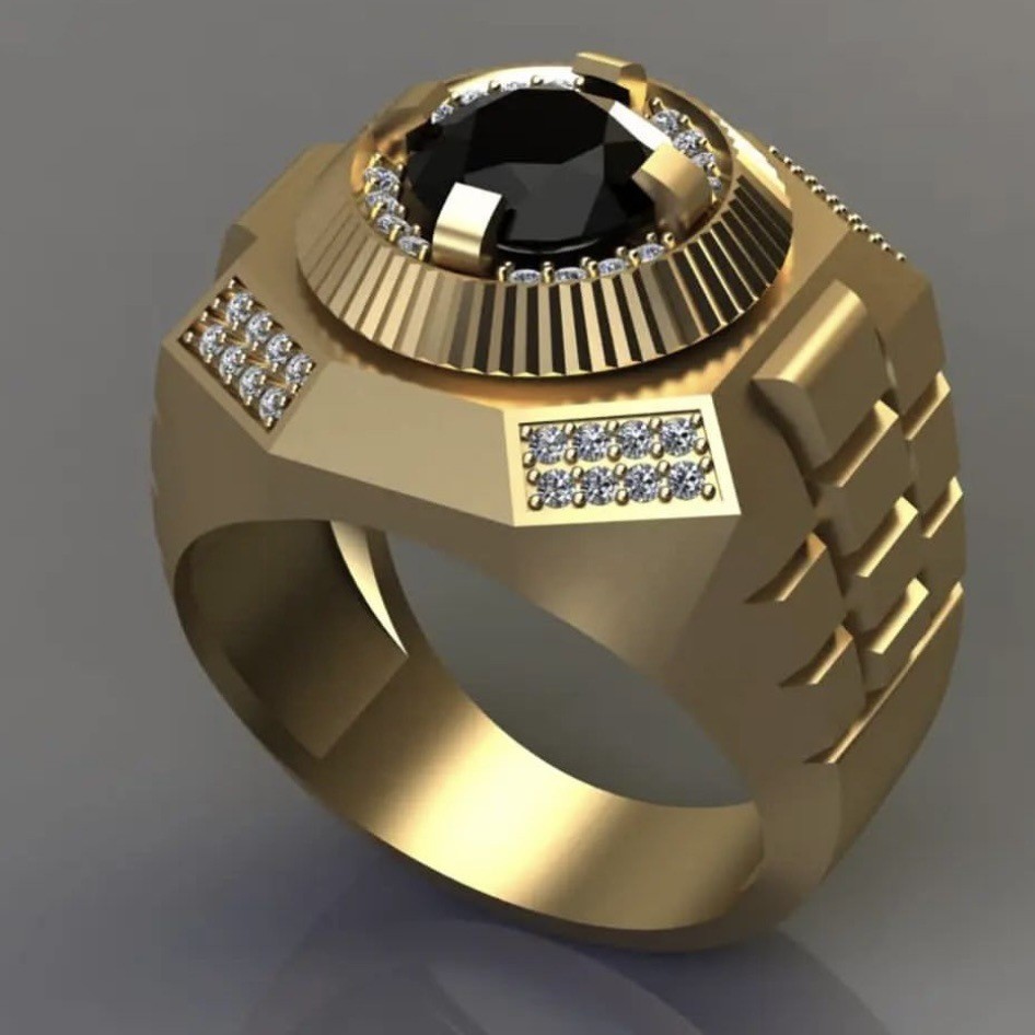 Hip Hop Ring Black Diamond New Jewelry