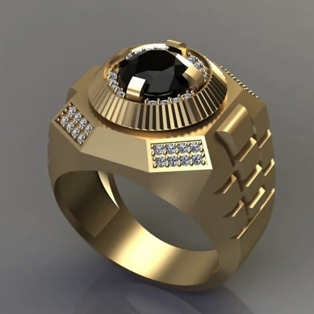 Hip Hop Ring Black Diamond New Jewelry