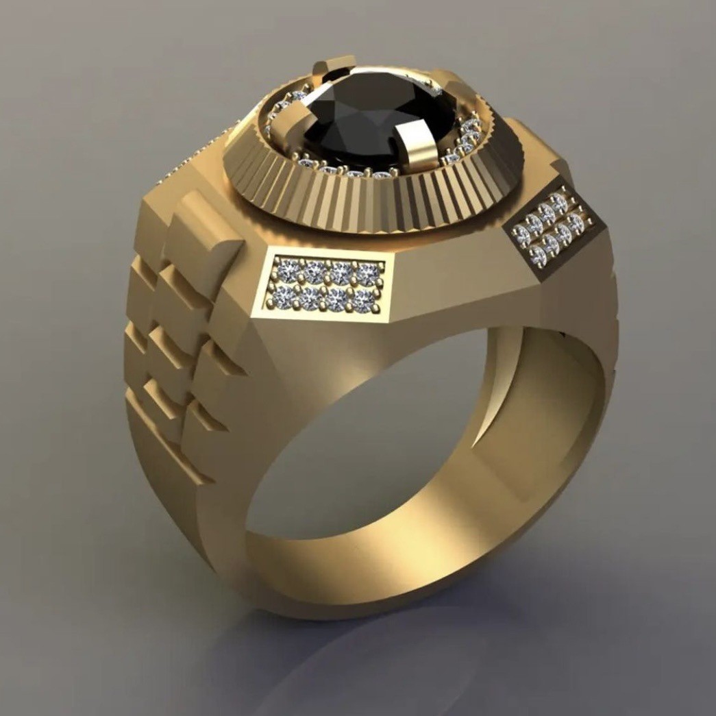 Hip Hop Ring Black Diamond New Jewelry