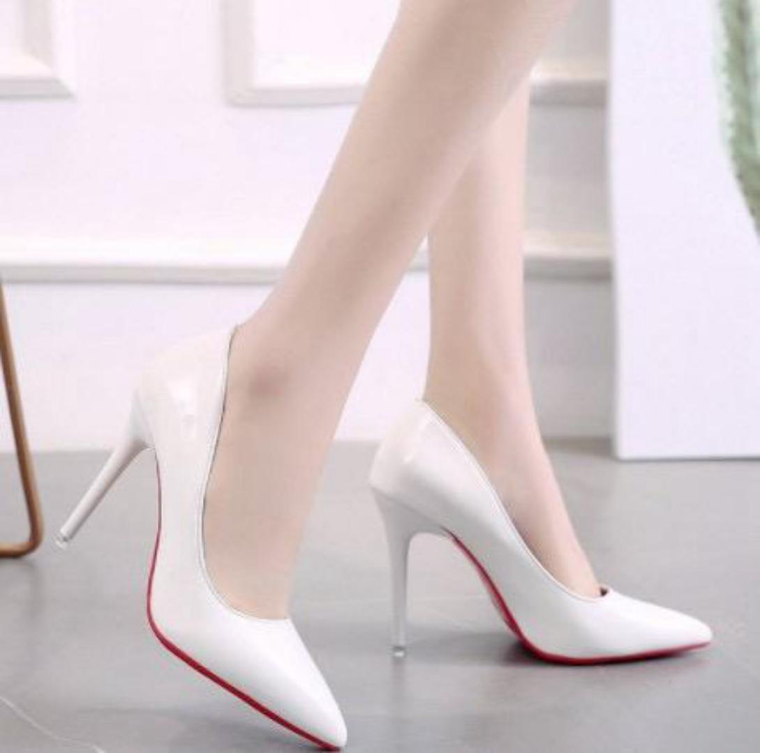 Red Bottom Heels 3-inch Elegant Gorgeous Closed Pointed Toe Slip-On Solid High Heels for Ladies Wedding Dress Shoes - Comfortable Stiletto Pumps FULLY RESTOCKED