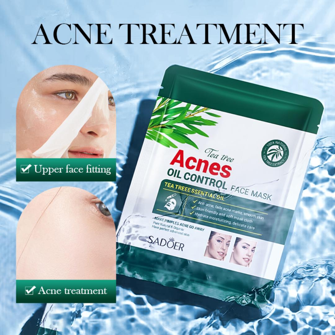 10 SADOER Tea Tree Acne Removing Facial Mask is a sheet mask designed to address acne and oily skin concerns.Formulated with tea tree essential oil,Natural antibacterial and anti-inflammatory.