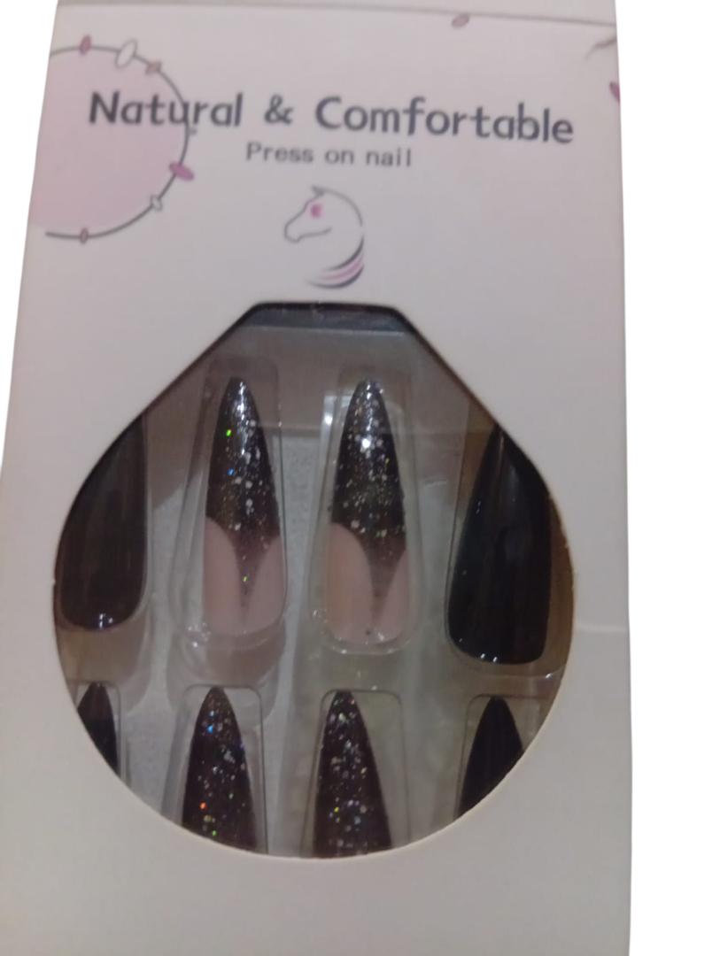 24 pcs Pattern Long & Short Luxury Press On Ballerina Nails Acrylic Stickons + Application Glue (1 Pack) Long Luxury Press On Ballerina Coffin Nails Acrylic Stickons Pressons False Faux Manicure Nails