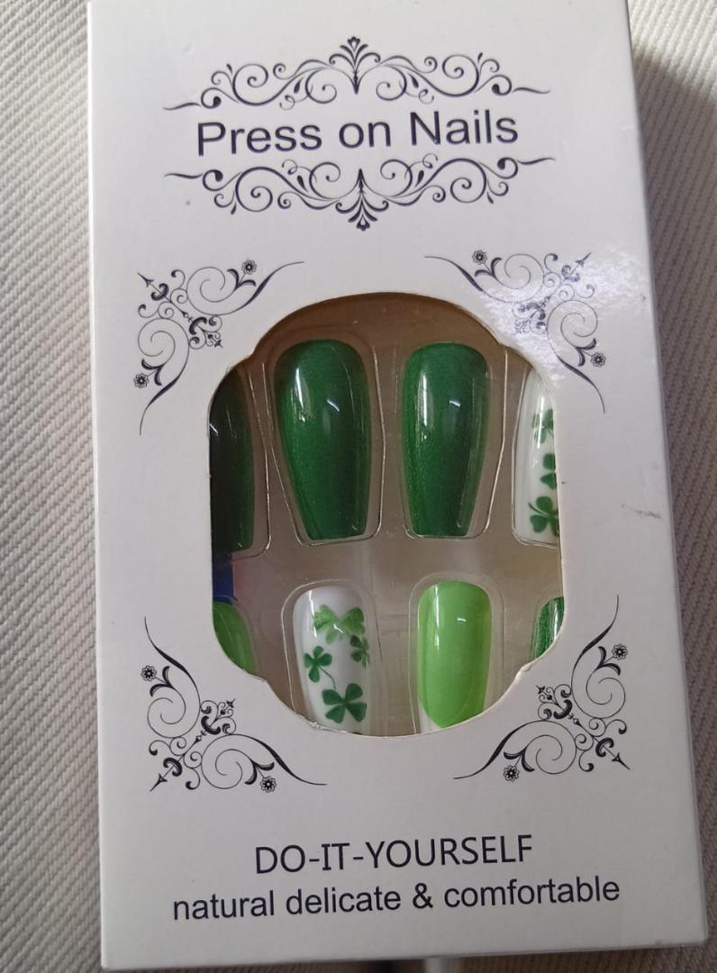 24 pcs Pattern Long & Short Luxury Press On Ballerina Nails Acrylic Stickons + Application Glue (1 Pack) Long Luxury Press On Ballerina Coffin Nails Acrylic Stickons Pressons False Faux Manicure Nails