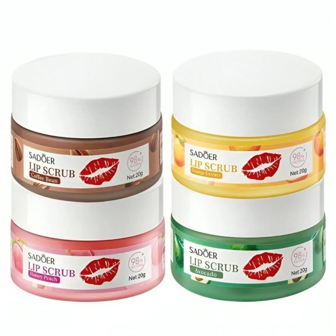 SADOER Orange Extract Gentle Exfoliating Lip Scrub and Lip Balm for Diminishing Fine Lines and Deep Hydrating Lip Mask