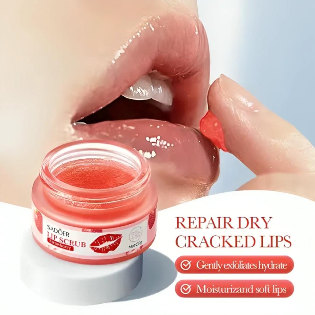 SADOER Orange Extract Gentle Exfoliating Lip Scrub and Lip Balm for Diminishing Fine Lines and Deep Hydrating Lip Mask