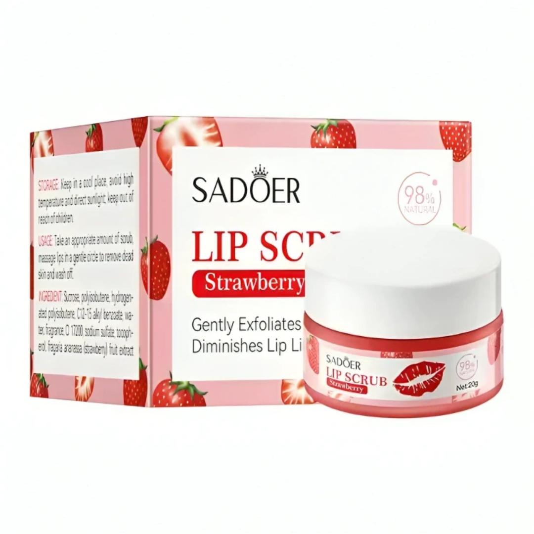 SADOER Orange Extract Gentle Exfoliating Lip Scrub and Lip Balm for Diminishing Fine Lines and Deep Hydrating Lip Mask