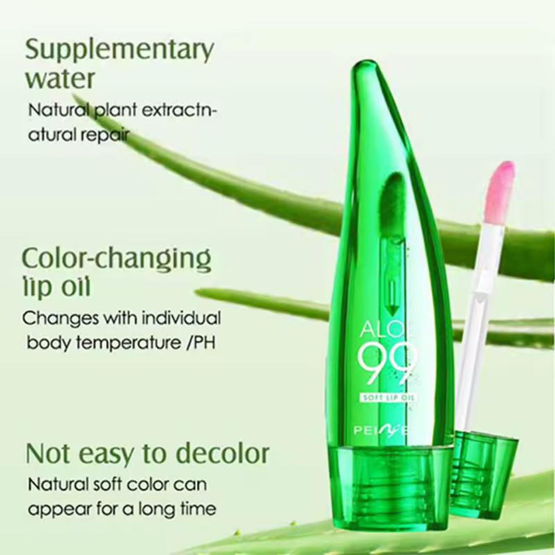 99% Aloe Vera Temperature - changing Lip Balm, Anti - dryness, Long - lasting Moisturizing, Transparent Liquid